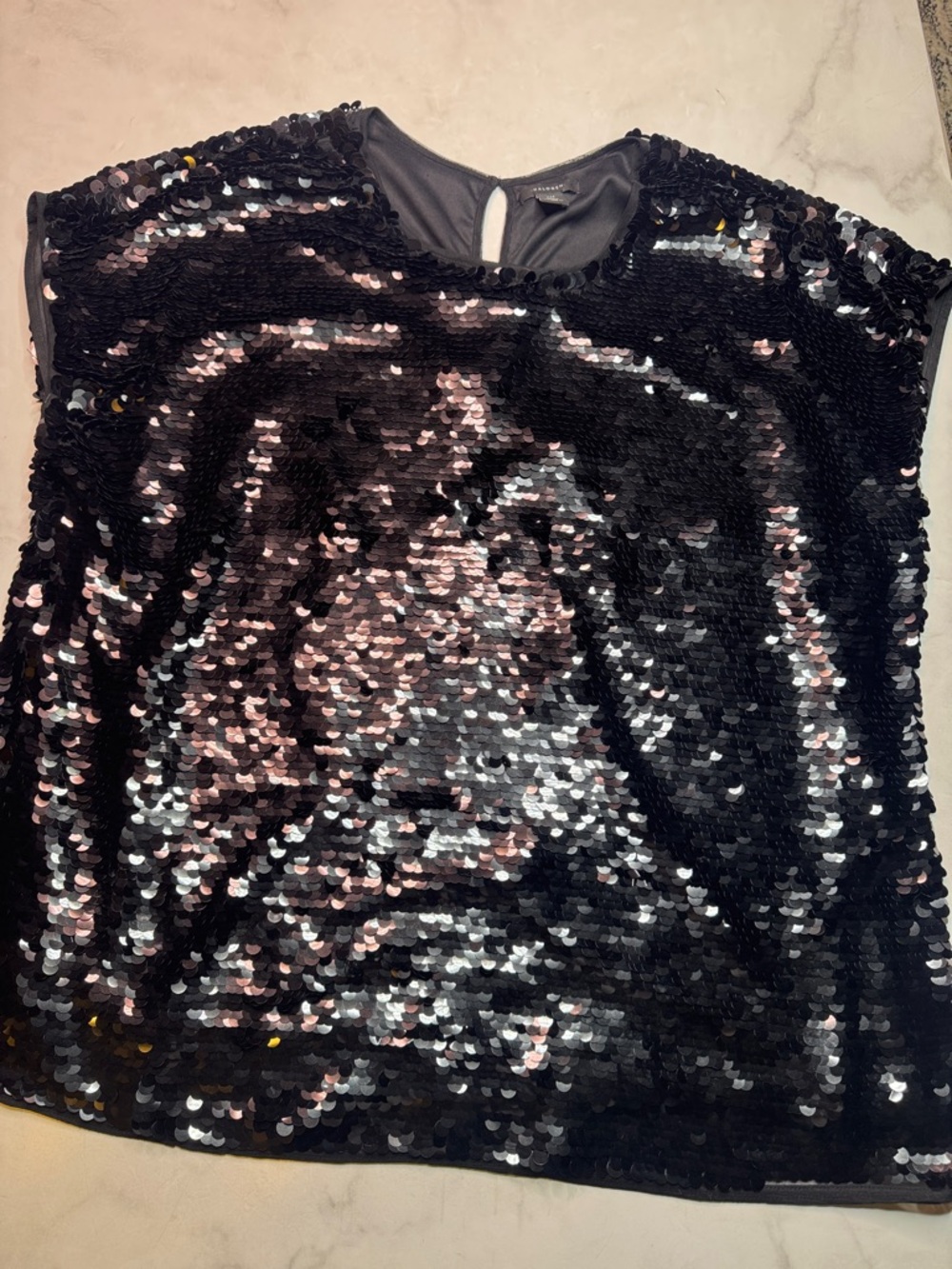 Halogen Sequin Cap Sleeve Top